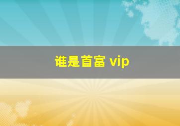 谁是首富 vip